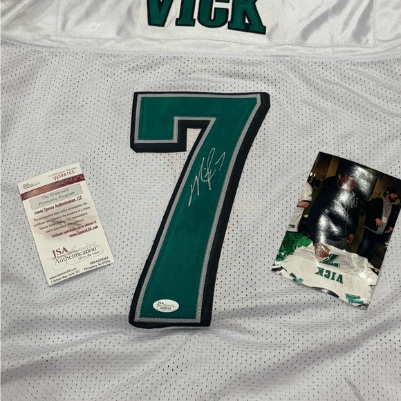 NFL Other - Philadelphia Eagles Autographed Vick White and Green Jersey